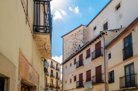 SEPULVEDA, SPAIN - SEPTEMBER 12, 2021: Architecture in the medieval town of Sepulveda, one of the most beautiful villages in Spain, located in the province of Segovia, Castile and Leon, in central Spainのeditorial素材