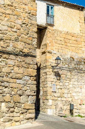 Architecture in the medieval town of Sepulveda, one of the most beautiful villages in Spain, located in the province of Segovia, Castile and Leon, in central Spainの写真素材