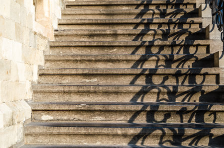 Architectural detail, view of a staircase in Ghent, Belgiumの写真素材