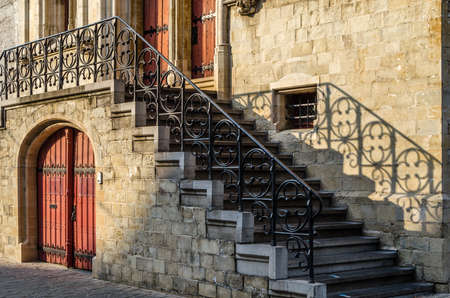 Architectural detail, view of a staircase in Ghent, Belgiumの写真素材