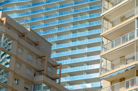 CALPE, SPAIN - JANUARY 26, 2022: Buildings overlooking the beach on the seafront in Calpe, Alicante Province, Valencian Community, Spainのeditorial素材