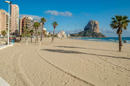 CALPE, SPAIN - JANUARY 26, 2022: View of the seafront of Calpe, Alicante province, Valencian Community, Spainのeditorial素材