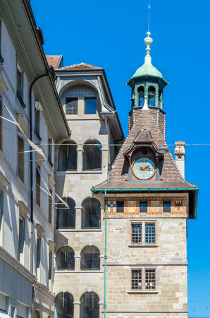 Architecture in the old town of Geneva, Switzerlandの写真素材