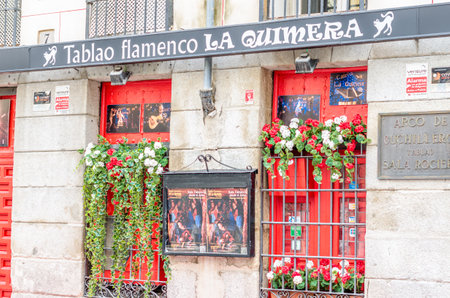 MADRID, SPAIN - OCTOBER 4, 2021: Facade of "La Quimera" flamenco tablao in Madrid, Spainのeditorial素材