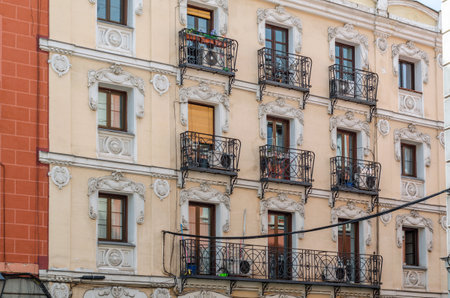 Urban landscape, architecture detail in Madrid, Spainの写真素材