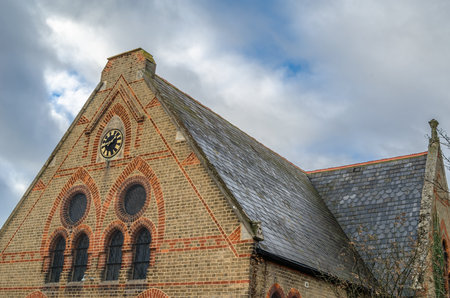 Architectural detail, facade of an English Methodist churchの写真素材