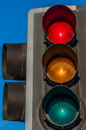 Urban detail, view of a traffic lightの写真素材