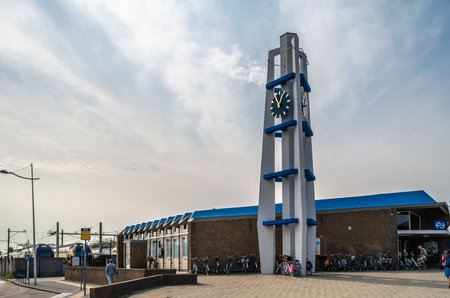DEN HELDER, THE NETHERLANDS - AUGUST 25, 2013: View of the train station in Den Helder, North...