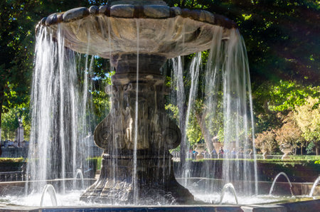 Fountain in a park in Aranjuez, Community of Madrid, Spainの写真素材