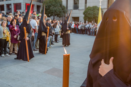 MADRID, SPAIN - APRIL 14, 2019: Traditional Holy Week procession, on Palm Sunday, in Madrid, Spainのeditorial素材