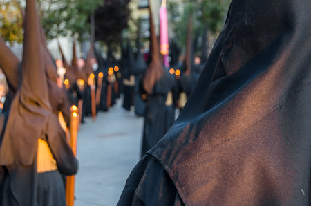 Traditional Holy Week procession in Madrid, Spainの写真素材