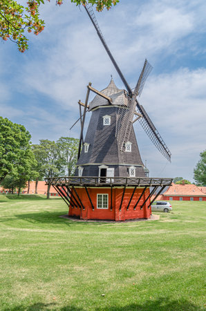 COPENHAGEN, DENMARK - JULY 8, 2014: Windmill in the Kastellet, a citadel located in Copenhagen, Denmark, one of the best preserved fortresses in Northern Europeのeditorial素材