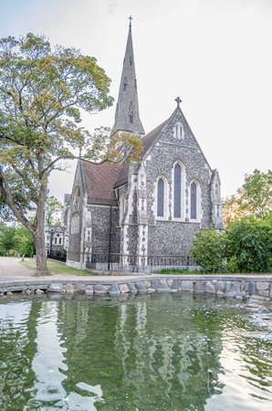 View of a church in Copenhagen, Denmarkの写真素材