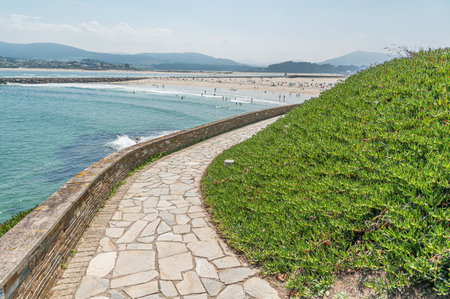 FOZ, SPAIN - AUGUST 29, 2022: View of the A Rapadoira beach in the town of Foz, province of Lugo, Galicia, northwestern Spainのeditorial素材
