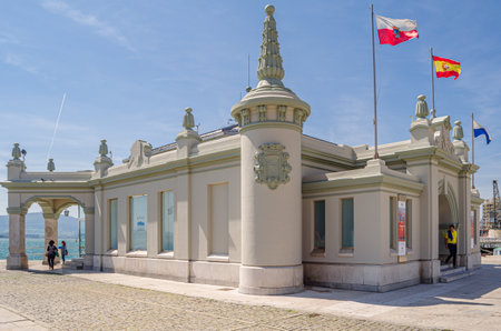 SANTANDER, SPAIN - MAY 4, 2014: The Embarcadero Palace in Santander, Spain, located on the seafront, work of Javier Gonzalez de Riancho, completed in 1932, currently serves as an exhibition and conference hallのeditorial素材