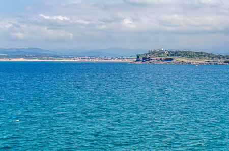 View of a beach in the city of Santander, Cantabria, northern Spainの写真素材