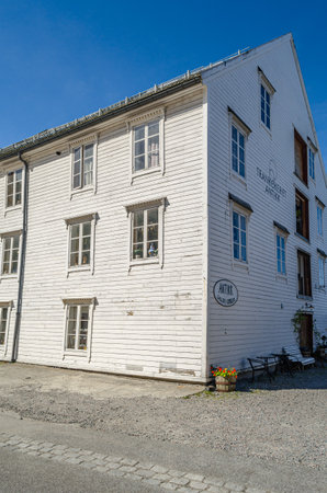 ALESUND, NORWAY - JULY 20, 2014: View of buildings in Alesund, More og Romsdal County, Norway, city known for Art Nouveau architectureのeditorial素材