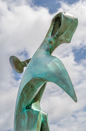 BILBAO, SPAIN - MAY 10, 2014: Statue "Commemoration of the Day of the Sea" in Bilbao, Basque Country, Spain, made by the sculptor Vicente Vazquez Canonico in 1981のeditorial素材
