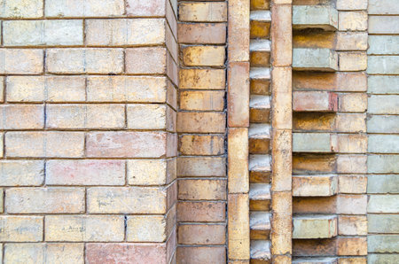 Architectural detail, brick wall structure textured backgroundの写真素材