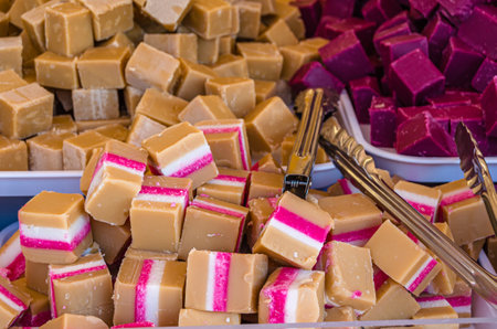 Variety of candy and colorful caramel sweetsの写真素材