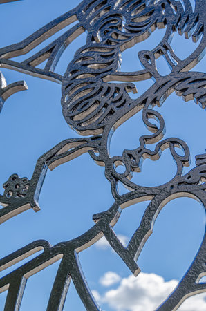 OSLO, NORWAY - JULY 18, 2014: Wrought iron art in the Vigeland installation of sculptures created by...