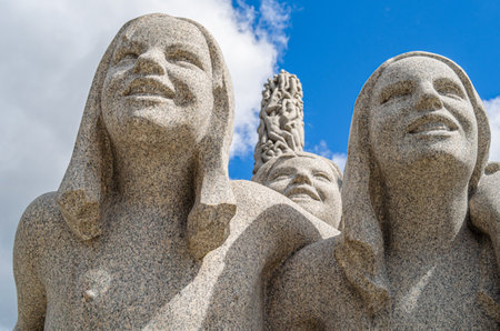 OSLO, NORWAY - JULY 18, 2014: Vigeland installation of sculptures created by sculptorÂ Gustav...