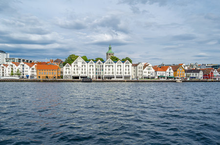 STAVANGER, NORWAY - JULY 13, 2014: View of the port of Stavanger, Norwayのeditorial素材