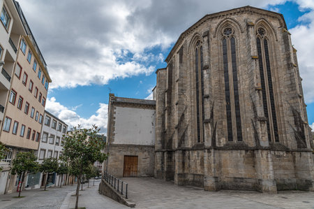 The Church of San Francisco, a Catholic temple located in the town of Viveiro, Lugo province, Galicia, northwestern Spain. It is a 14th-century construction, with a single naveの写真素材