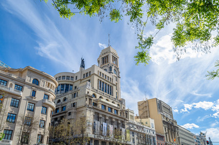 MADRID, SPAIN - APRIL 19, 2015: The Circulo de Bellas Artes building in Madrid, Spain, designed by the architect Antonio Palacios, constructed in 1926. It is a major multidisciplinary center with one of the most active cultural programs in Madridのeditorial素材