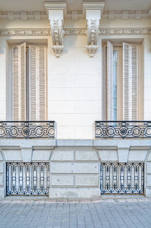 Urban scene, architecture detail in Madrid, Spainの写真素材