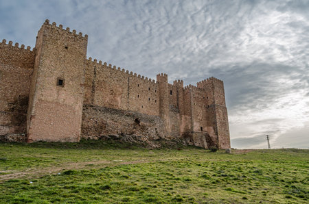 SIGUENZA, SPAIN - DECEMBER 27, 2014: The Castle of the Bishops of Siguenza (Castillo de los Obispos de Siguenza), Guadalajara province, Castilla la Mancha, Spain. Erected in the 12th century on a previous Muslim one from the beginning of the 8th century. のeditorial素材