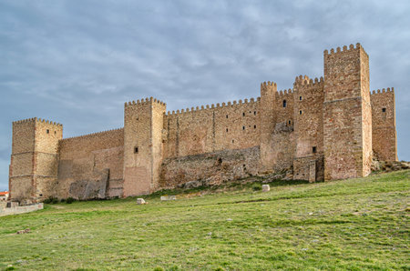 SIGUENZA, SPAIN - DECEMBER 27, 2014: The Castle of the Bishops of Siguenza (Castillo de los Obispos de Siguenza), Guadalajara province, Castilla la Mancha, Spain. Erected in the 12th century on a previous Muslim one from the beginning of the 8th century. のeditorial素材
