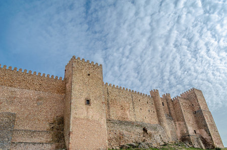 SIGUENZA, SPAIN - DECEMBER 27, 2014: The Castle of the Bishops of Siguenza (Castillo de los Obispos de Siguenza), Guadalajara province, Castilla la Mancha, Spain. Erected in the 12th century on a previous Muslim one from the beginning of the 8th century. のeditorial素材