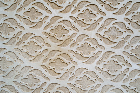 Architecture detail, pattern on a wall in the old town of the medieval city of Segovia, Castile and...
