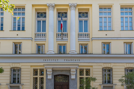 MADRID, SPAIN - NOVEMBER 6, 2022: Facade of the French Institute in Madrid, Spainのeditorial素材