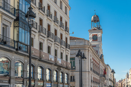 MADRID, SPAIN - NOVEMBER 10, 2022: View of the iconic Puerta del Sol, the central square of Madrid, Spainのeditorial素材