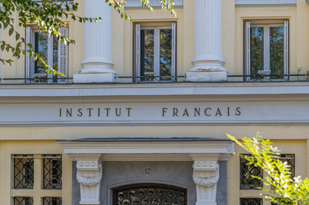 MADRID, SPAIN - NOVEMBER 6, 2022: Facade of the French Institute in Madrid, Spainのeditorial素材
