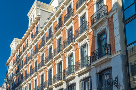 Urban scene, architecture detail in Madrid, Spainの写真素材