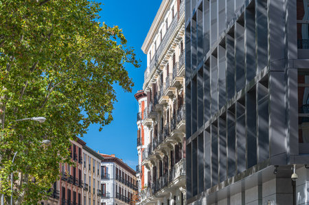 Urban scene, architecture detail in Madrid, Spainの写真素材