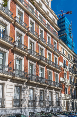 Urban scene, architecture detail in Madrid, Spainの写真素材
