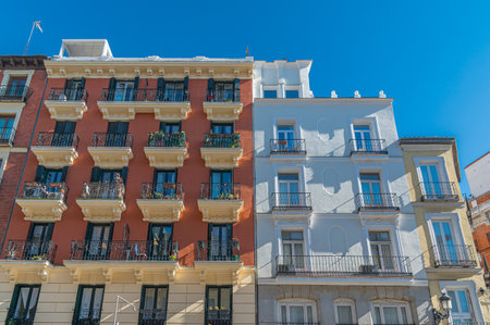 Urban scene, architecture detail in Madrid, Spainの写真素材