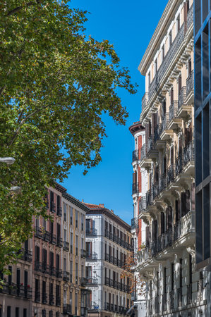 Urban scene, architecture detail in Madrid, Spainの写真素材