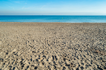 View of Saler Beach (Playa del Saler), Valencia, Spainの写真素材