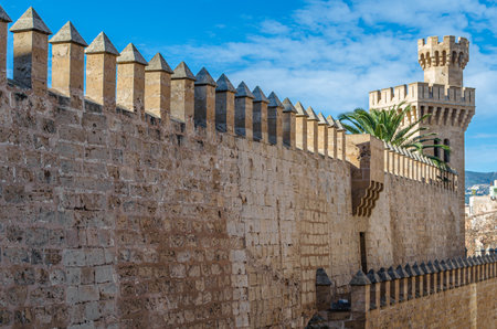 PALMA, SPAIN - JANUARY 11, 2015: The Council Palace, the headquarters of the Island Council of Mallorca in the city of Palma, Spain. It is a 19th-century neo-Gothic building designed by architect Joaquin Paviaのeditorial素材