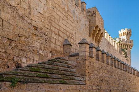 PALMA, SPAIN - JANUARY 11, 2015: The Council Palace, the headquarters of the Island Council of Mallorca in the city of Palma, Spain. It is a 19th-century neo-Gothic building designed by architect Joaquin Paviaのeditorial素材