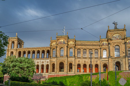 MUNCHEN, GERMANY - JULY 25, 2015: The Maximilianeum, a palatial building in Munich, Germany, since 1949 has housed the Bavarian State Parliamentのeditorial素材