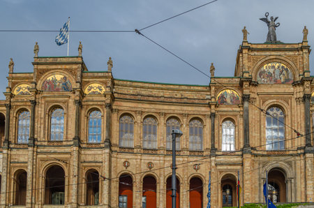 MUNCHEN, GERMANY - JULY 25, 2015: The Maximilianeum, a palatial building in Munich, Germany, since 1949 has housed the Bavarian State Parliamentのeditorial素材