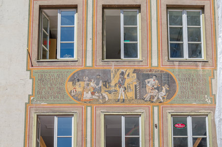 MUNCHEN, GERMANY - JULY 26, 2015: Urban scene, architecture in the old town of Munich, Germanyのeditorial素材