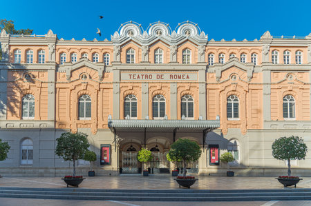 MURCIA, SPAIN - JANUARY 17, 2023: The Romea Theatre in the historic city center of Murcia, Region of Murcia, southeastern Spain, opened in 1862のeditorial素材
