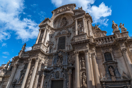 The Cathedral Church of Saint Mary, Catholic church in the city of Murcia, Spainの写真素材